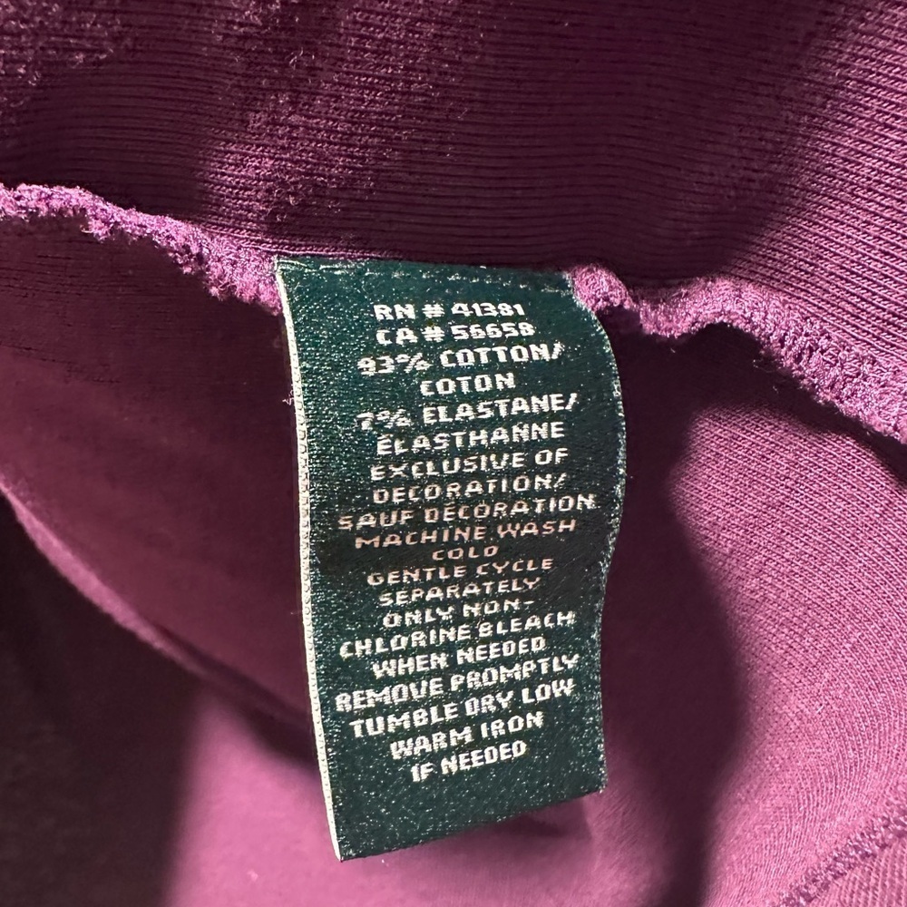 FREE* Lauren Ralph Lauren Purple Long Sleeve Top 93%Cotton Signature Corner L - Picture 10 of 16